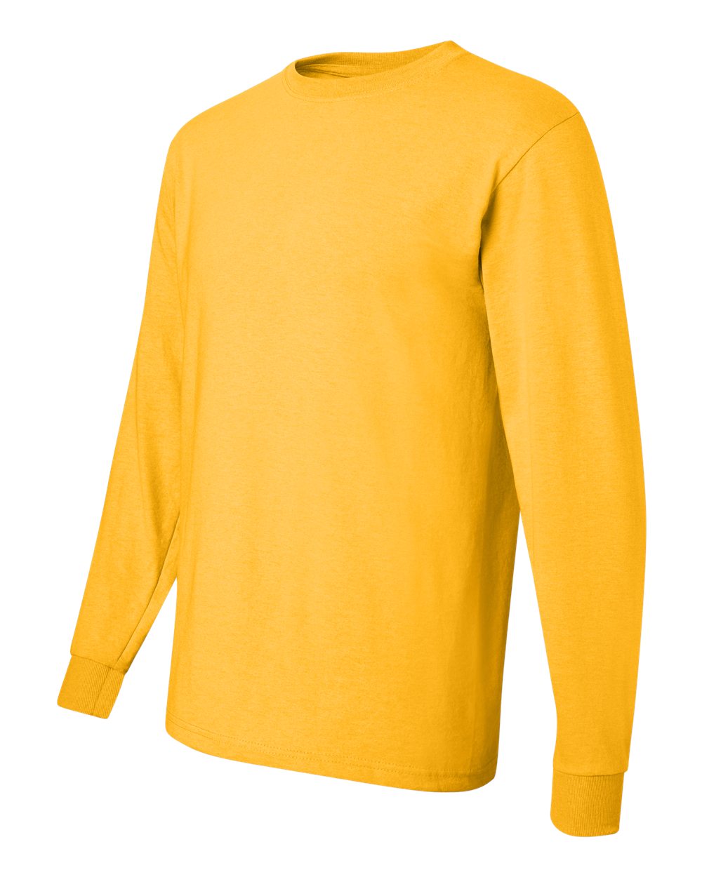 Men's Dri-Power® Long Sleeve 50/50 T-Shirt - Side - B07635403 - Island Yellow