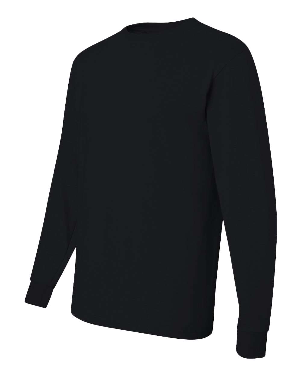 Men's Dri-Power® Long Sleeve 50/50 T-Shirt - Side - B07635503 - Black
