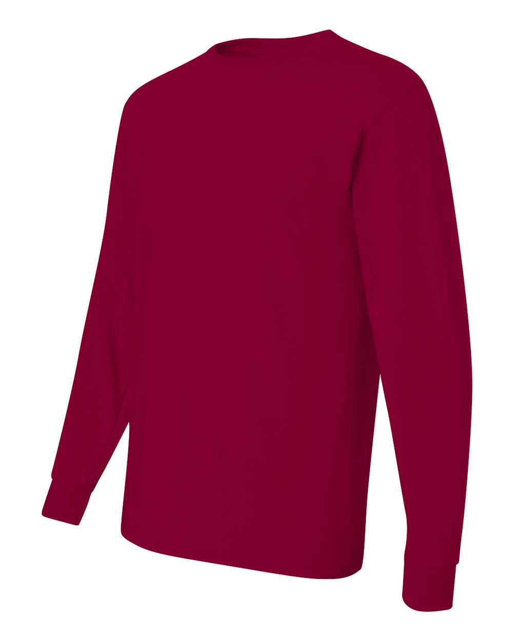 Men's Dri-Power® Long Sleeve 50/50 T-Shirt - Side - B07635523 - Cardinal