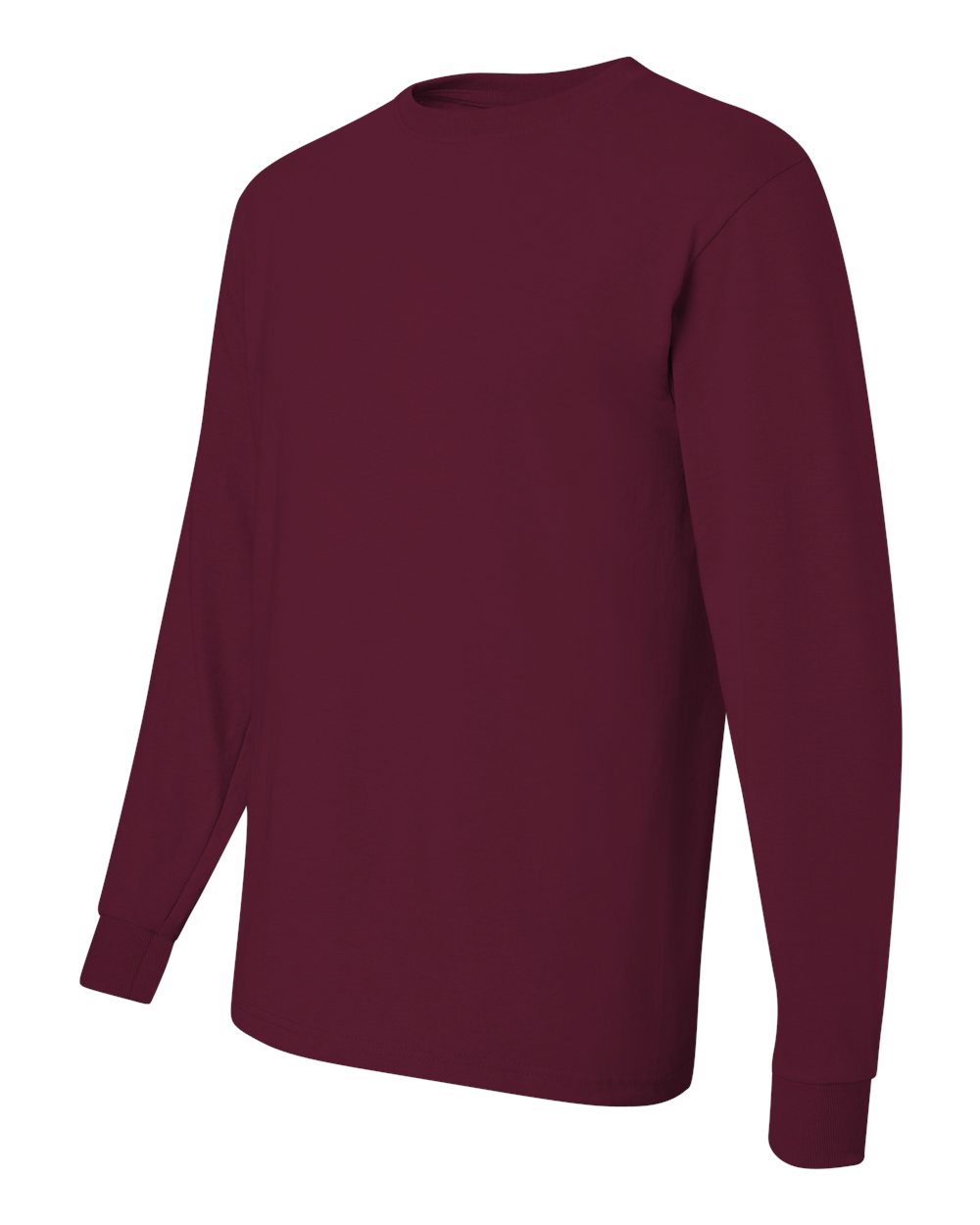 Men's Dri-Power® Long Sleeve 50/50 T-Shirt - Side - B07635533 - Maroon