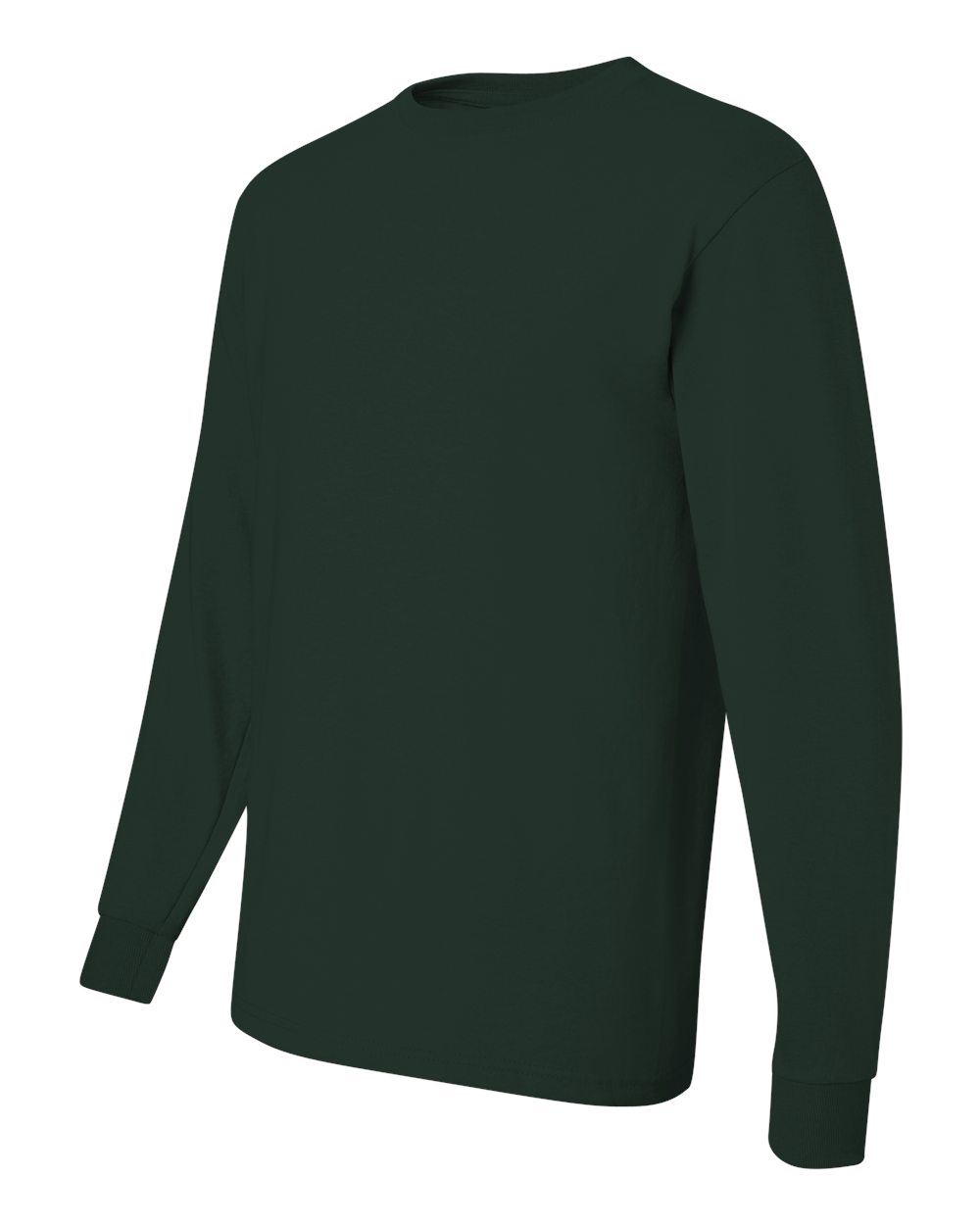 Men's Dri-Power® Long Sleeve 50/50 T-Shirt - Side - B07635543 - Forest Green