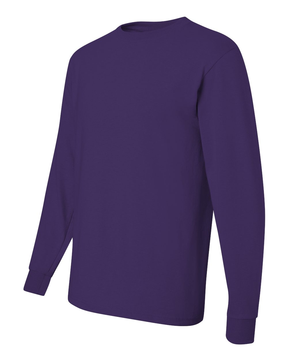 Men's Dri-Power® Long Sleeve 50/50 T-Shirt - Side - B07635673 - Deep Purple