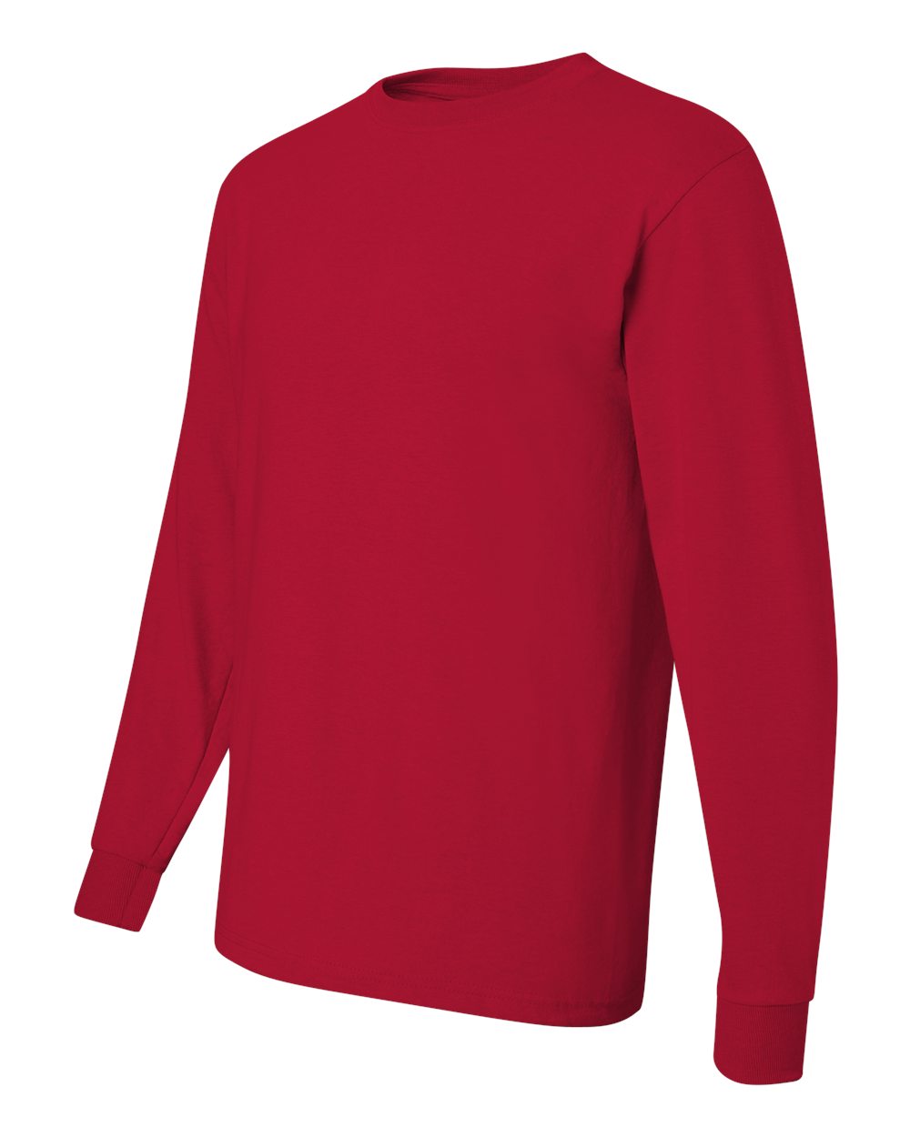 Men's Dri-Power® Long Sleeve 50/50 T-Shirt - Side - B07635703 - True Red