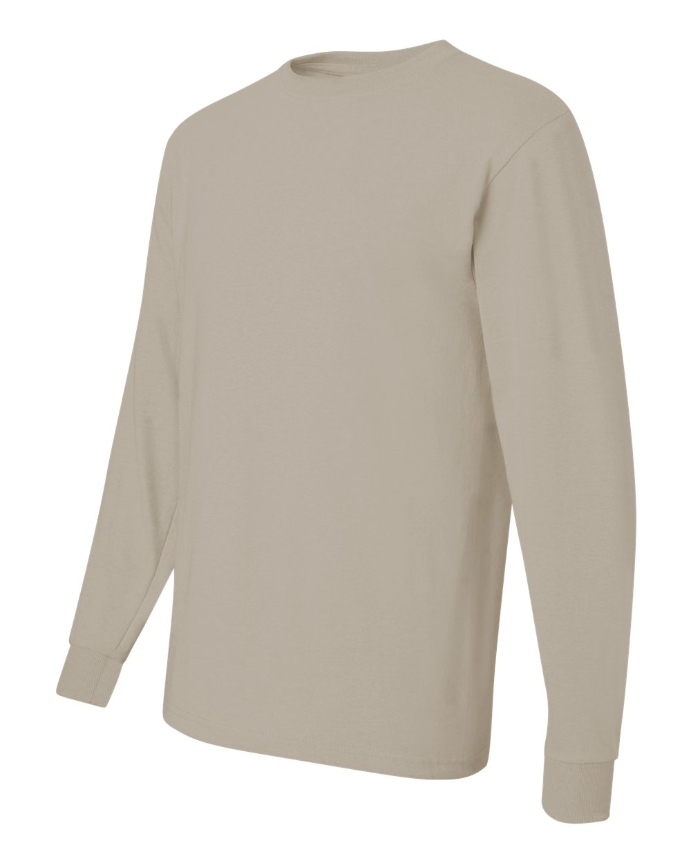 Men's Dri-Power® Long Sleeve 50/50 T-Shirt - Side - B07635733 - Sandstone
