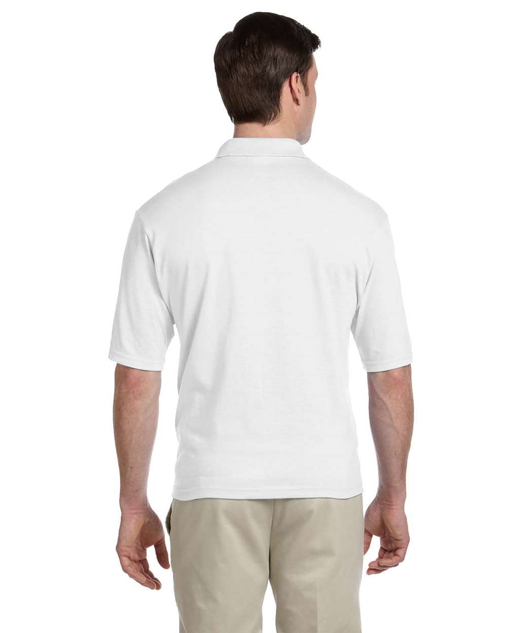 Men's SpotShield® 50/50 Polo with Pocket - OnModelBack - B12035003 - White