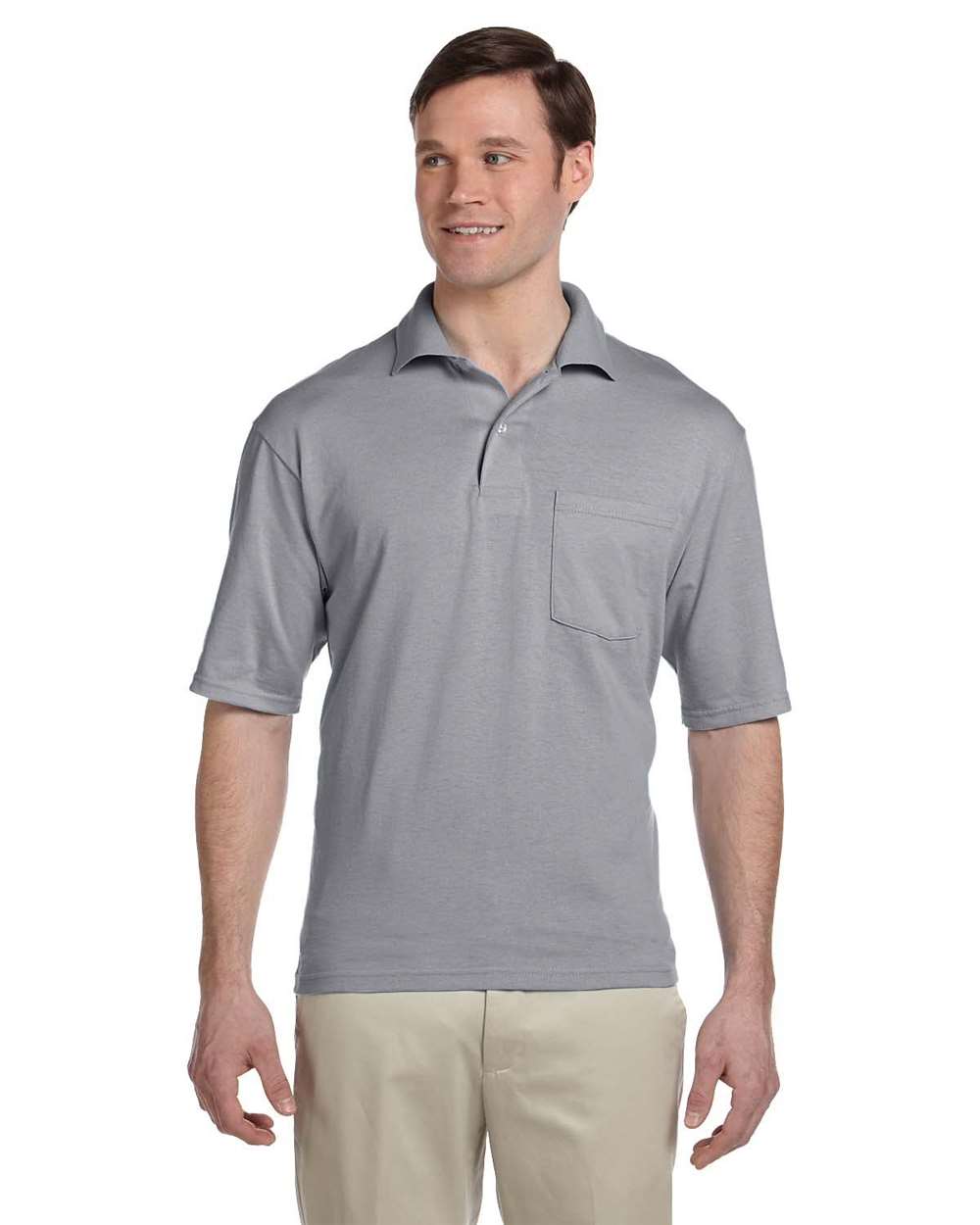 Men's SpotShield® 50/50 Polo with Pocket - OnModelFront - B12035584 - Oxford