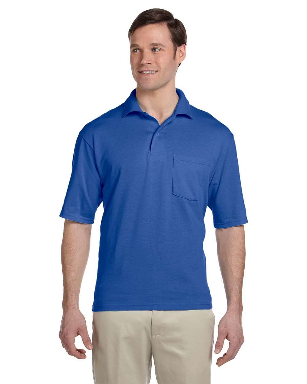 Men's SpotShield® 50/50 Polo with Pocket - OnModelFront - B12035753 - Royal