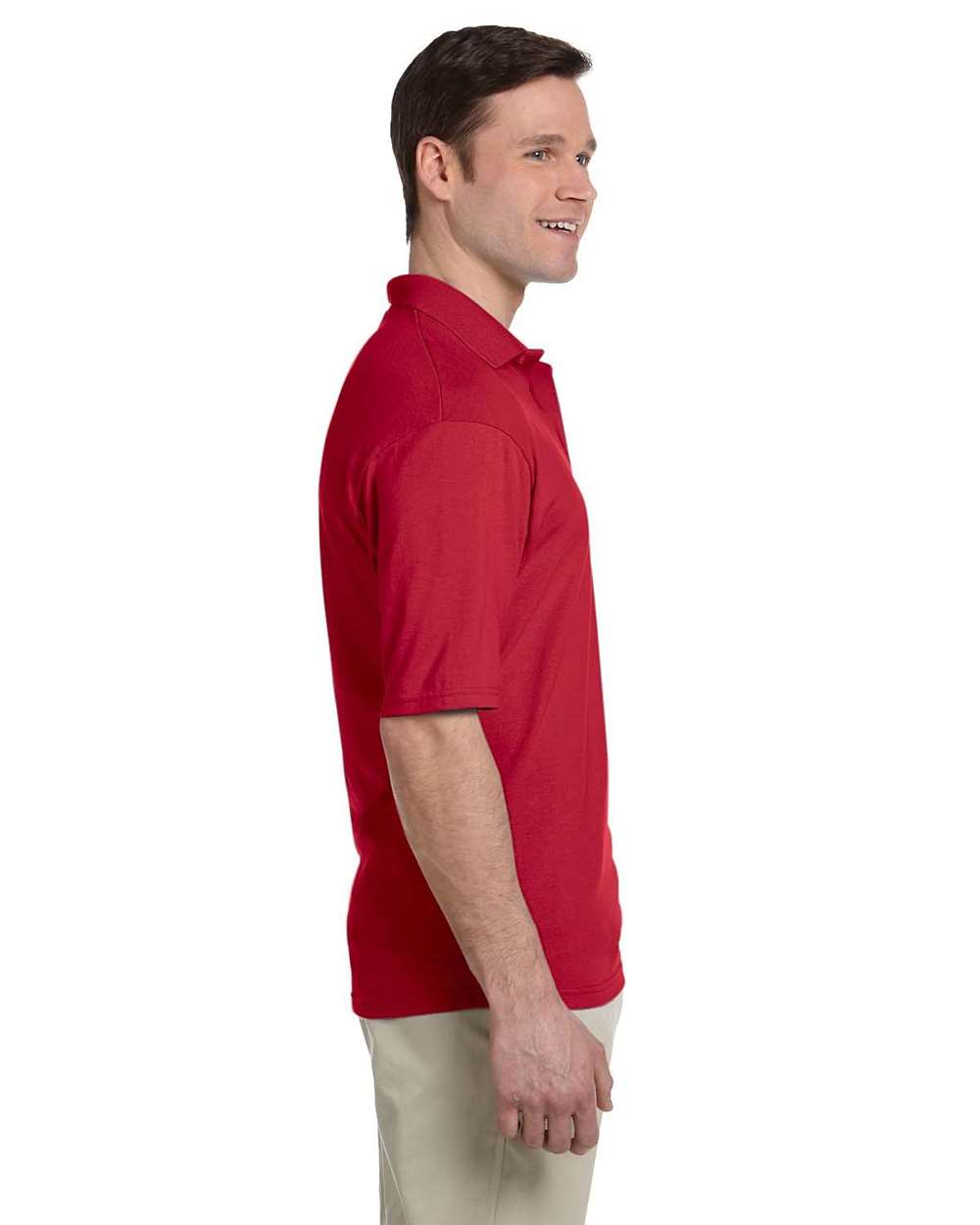Men's SpotShield® 50/50 Polo with Pocket - OnModelSide - B12035703 - True Red
