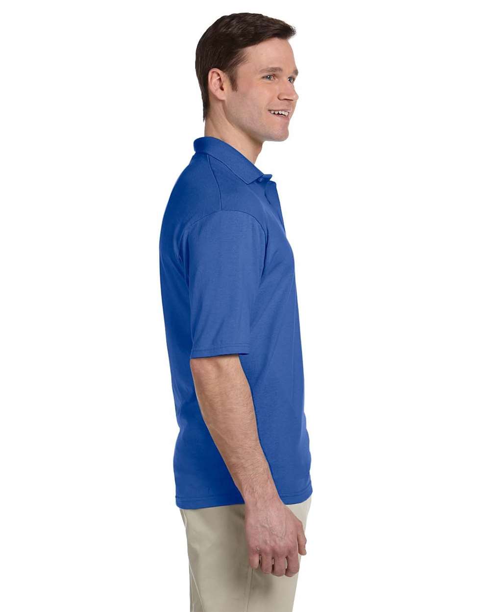 Men's SpotShield® 50/50 Polo with Pocket - OnModelSide - B12035753 - Royal