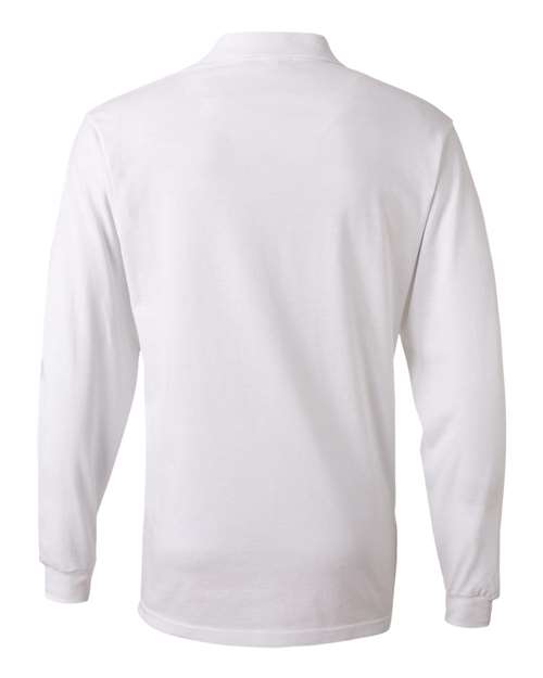 SpotShield® 50/50 Long Sleeve Polo - Back - B13735004 - White