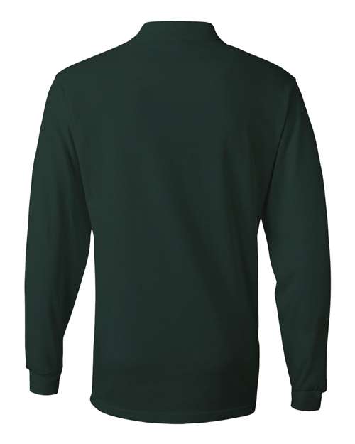 SpotShield® 50/50 Long Sleeve Polo - Back - B13735543 - Forest Green