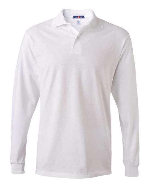 SpotShield® 50/50 Long Sleeve Polo - Front - B13735004 - White