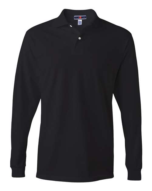 SpotShield® 50/50 Long Sleeve Polo - Front - B13735503 - Black