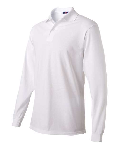 SpotShield® 50/50 Long Sleeve Polo - Side - B13735004 - White