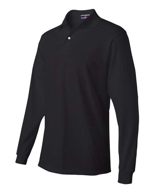 SpotShield® 50/50 Long Sleeve Polo - Side - B13735503 - Black