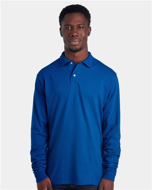 SpotShield® 50/50 Long Sleeve Polo - styleImage