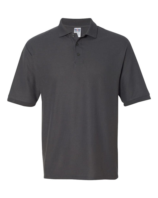 Men's Easy Care™ Piqué Polo - Front - B85135093 - Charcoal Grey