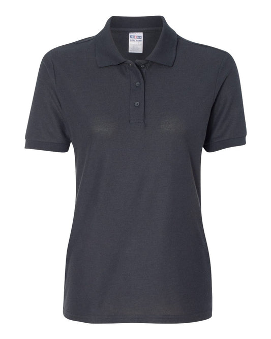 Women's Easy Care Piqué Polo - Front - B85235093 - Charcoal Grey