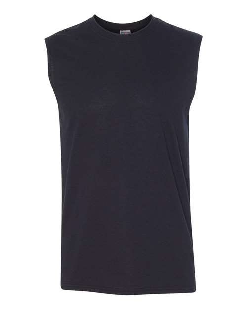 Dri-Power® Active Sleeveless 50/50 T-Shirt - Front - B86535503 - Black