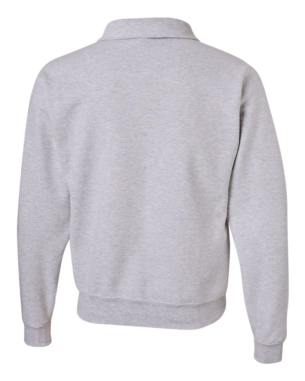 Unisex Super Sweats NuBlend® Quarter-Zip Cadet Collar Sweatshirt - Back - B22635023 - Ash