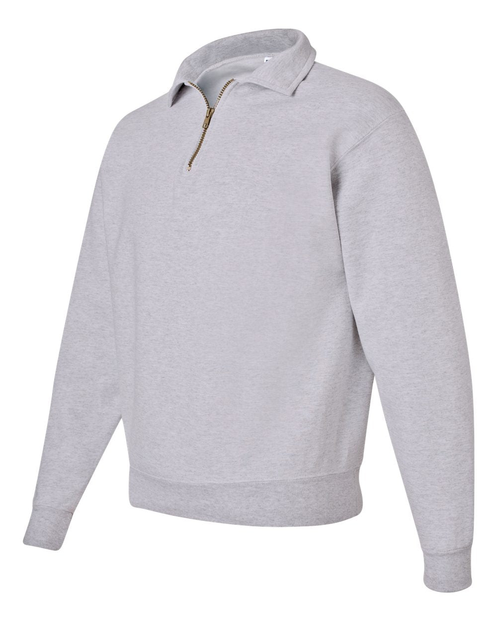 Unisex Super Sweats NuBlend® Quarter-Zip Cadet Collar Sweatshirt - Side - B22635023 - Ash