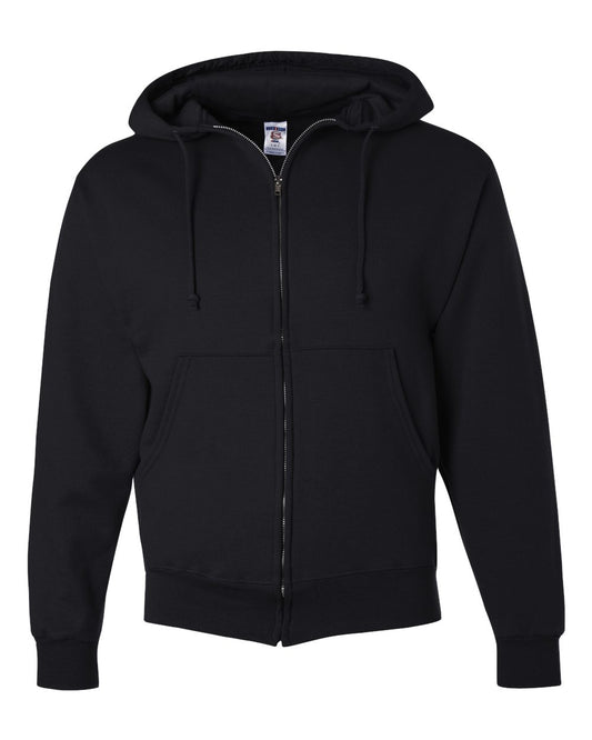 Unisex Super Sweats NuBlend® Full-Zip Hooded Sweatshirt - Front - B23535503 - Black