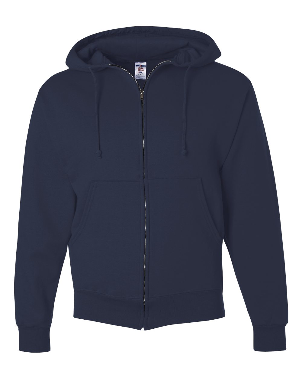 Unisex Super Sweats NuBlend® Full-Zip Hooded Sweatshirt - Front - B23535653 - J. Navy