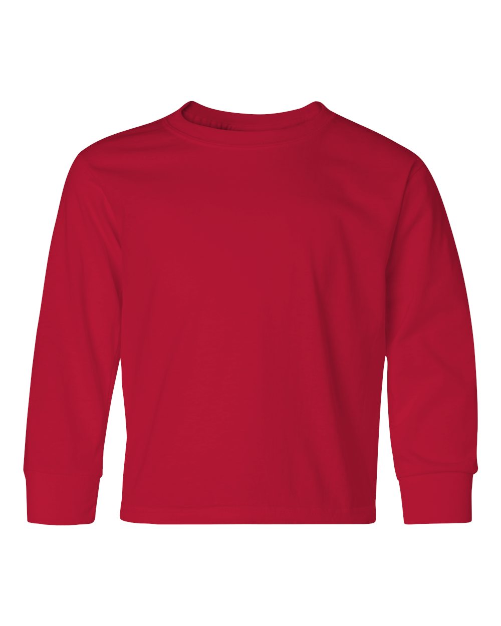 Youth Dri-Power® Long Sleeve 50/50 T-Shirt - Front - B34035703 - True Red