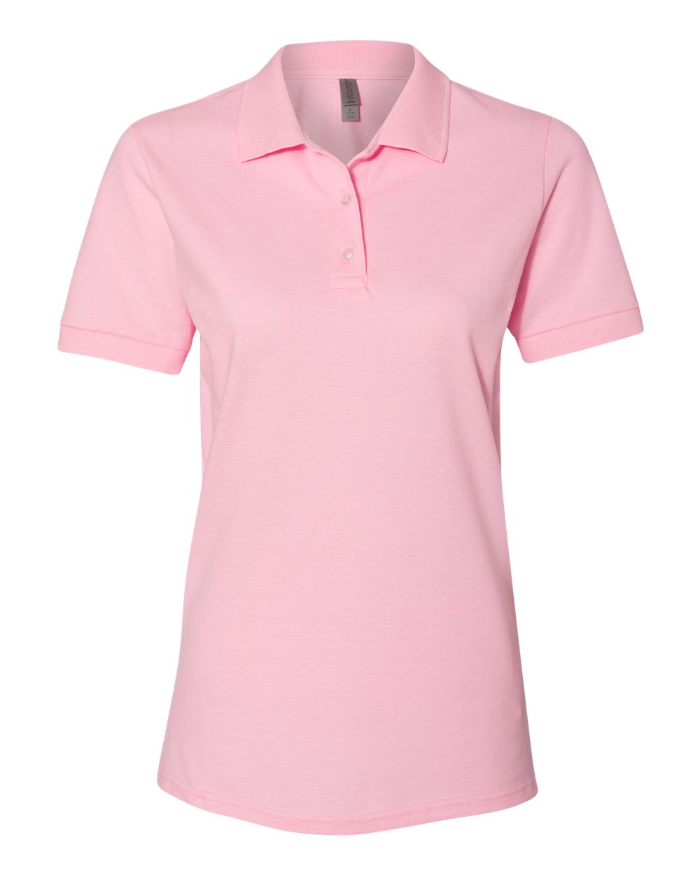 Women's 100% Ring-Spun Cotton Piqué Polo - Front - B54435303 - Classic Pink