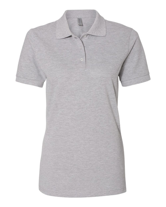 Women's 100% Ring-Spun Cotton Piqué Polo - Front - B54435583 - Athletic Heather