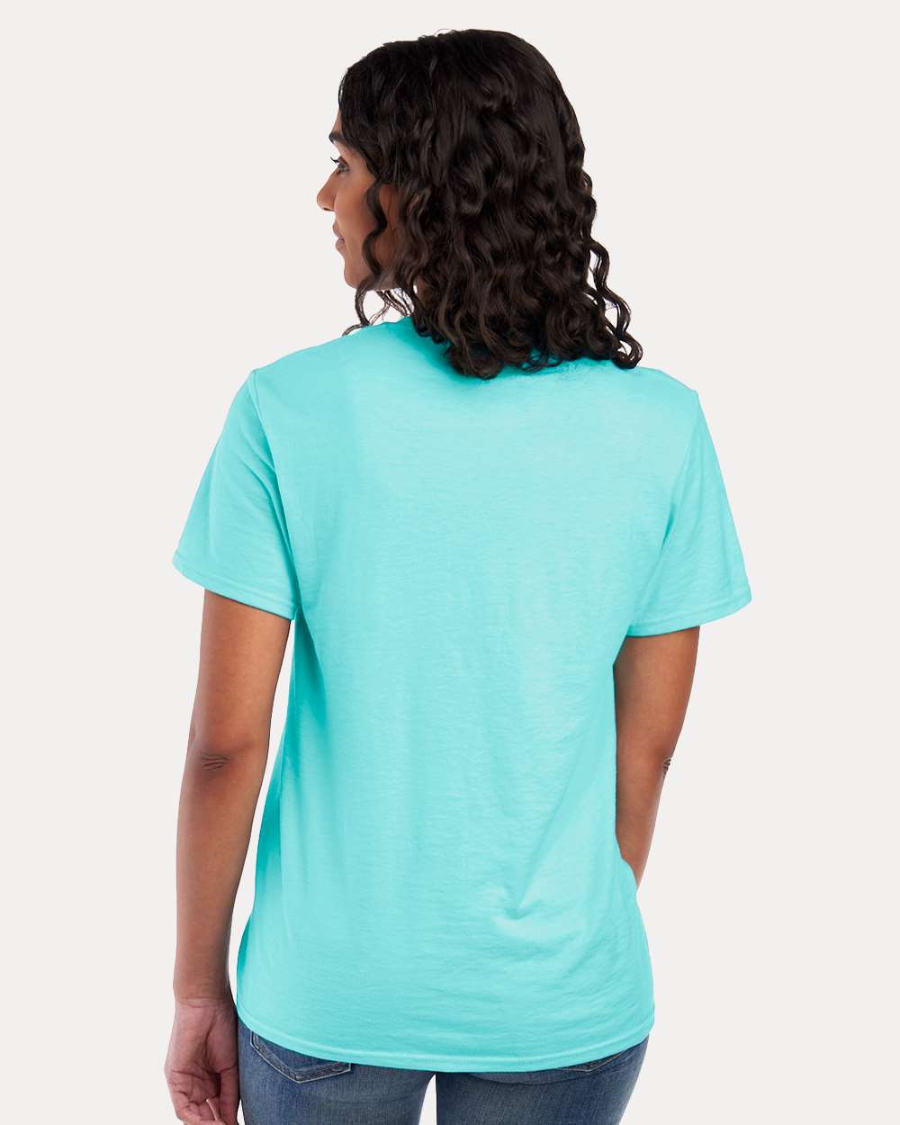 Premium Blend Ring-Spun T-Shirt - OnModelBack - B52035293 - Scuba Blue