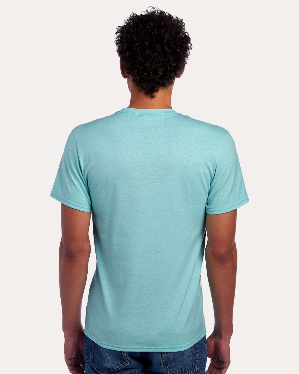 Premium Blend Ring-Spun T-Shirt - OnModelBack - B52035963 - Simply Aqua Heather