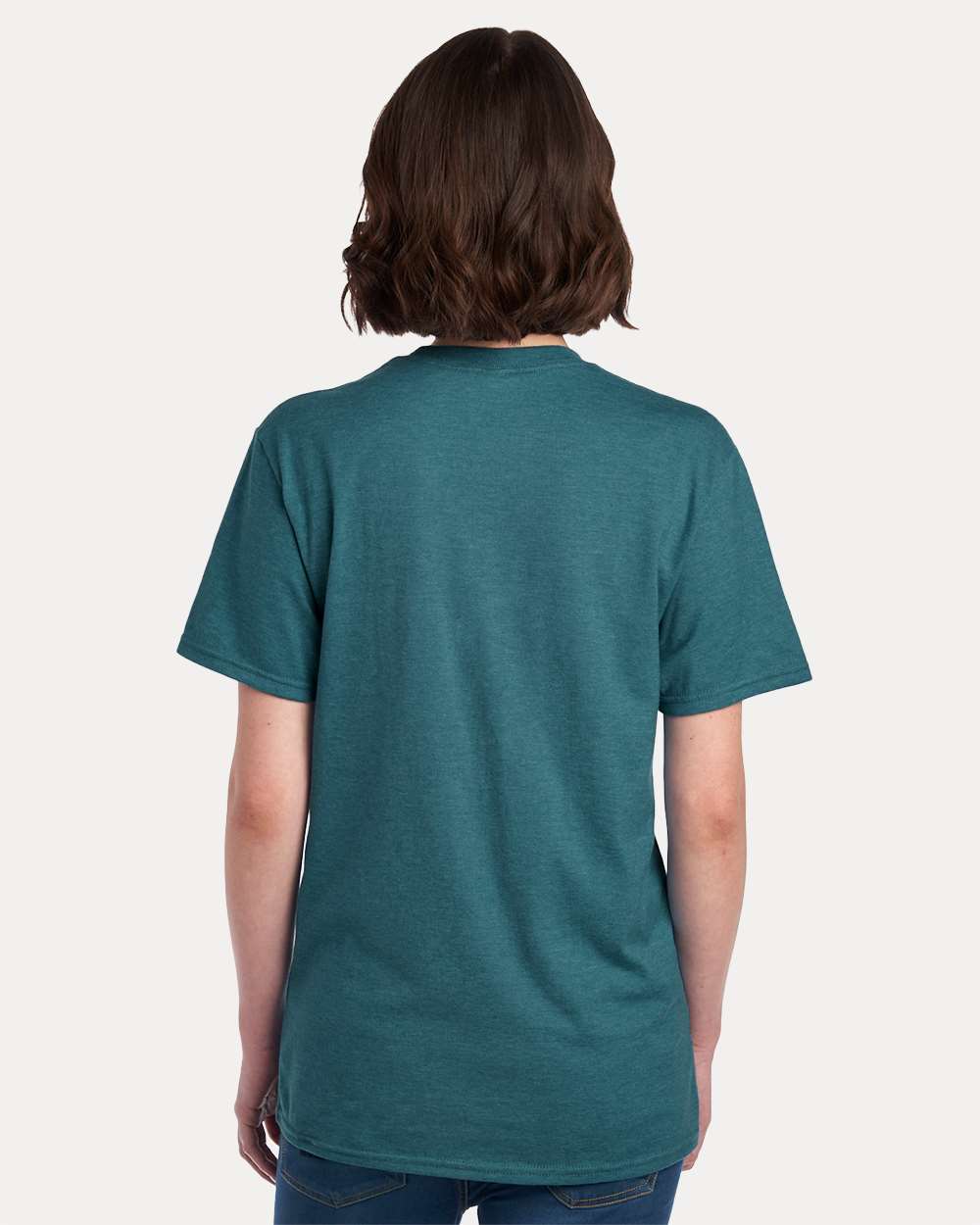 Premium Blend Ring-Spun T-Shirt - OnModelBack - B52035973 - Digital Teal Heather