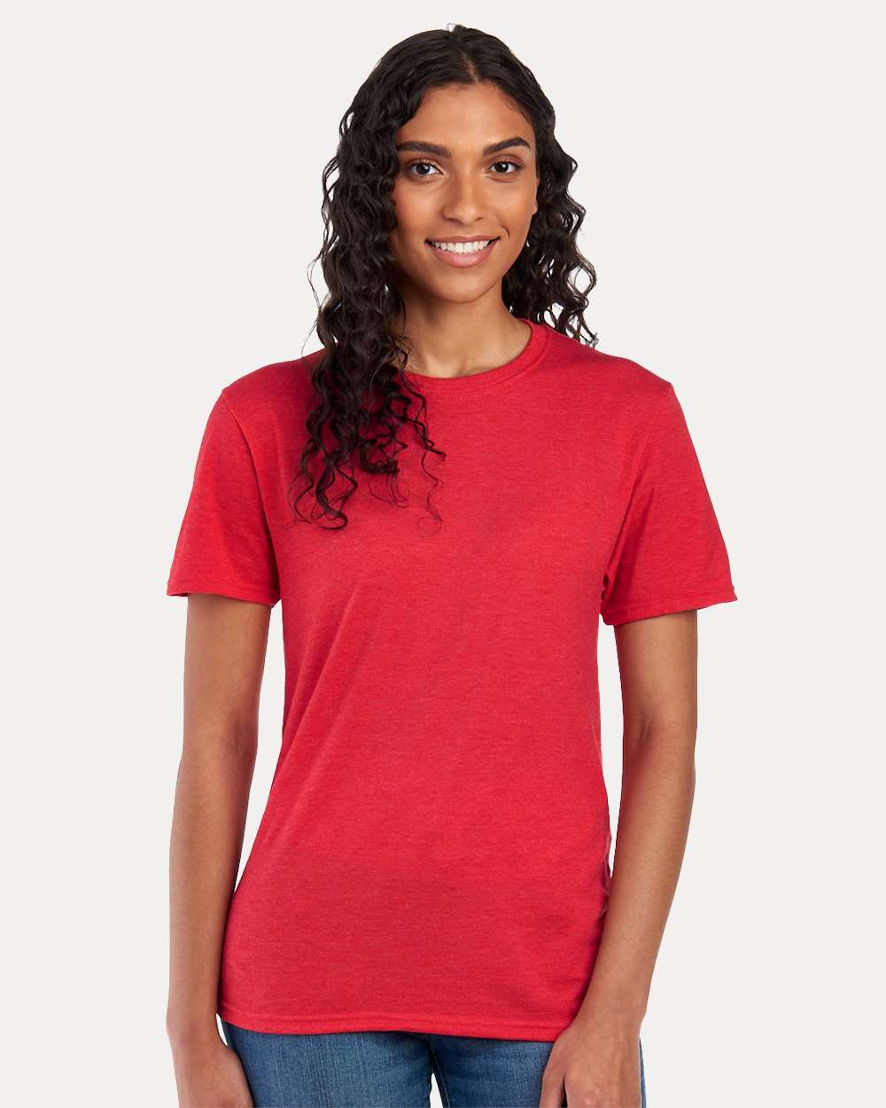 Premium Blend Ring-Spun T-Shirt - OnModelFront - B52035173 - Fiery Red Heather