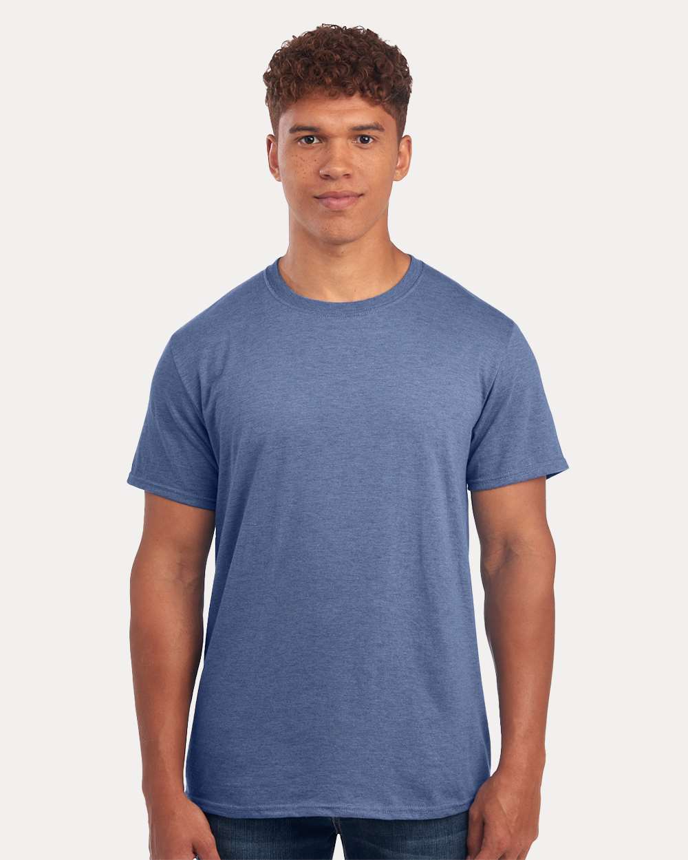 Premium Blend Ring-Spun T-Shirt - OnModelFront - B52035683 - Denim Heather