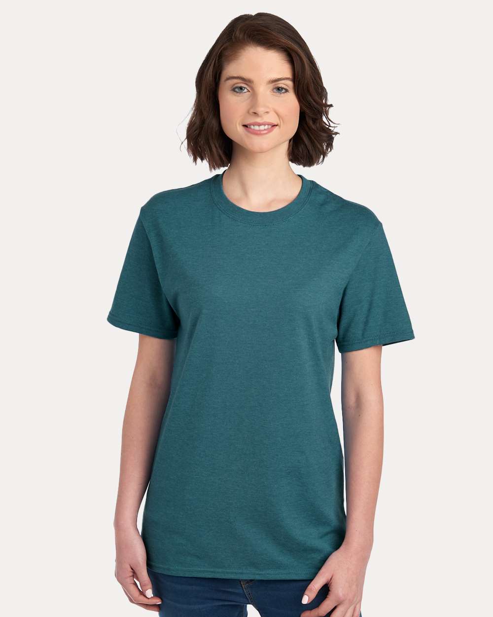 Premium Blend Ring-Spun T-Shirt - OnModelFront - B52035973 - Digital Teal Heather