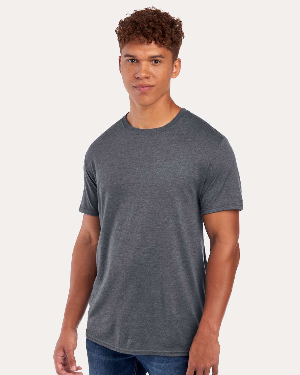 Premium Blend Ring-Spun T-Shirt - OnModelSide - B52035093 - Charcoal Heather