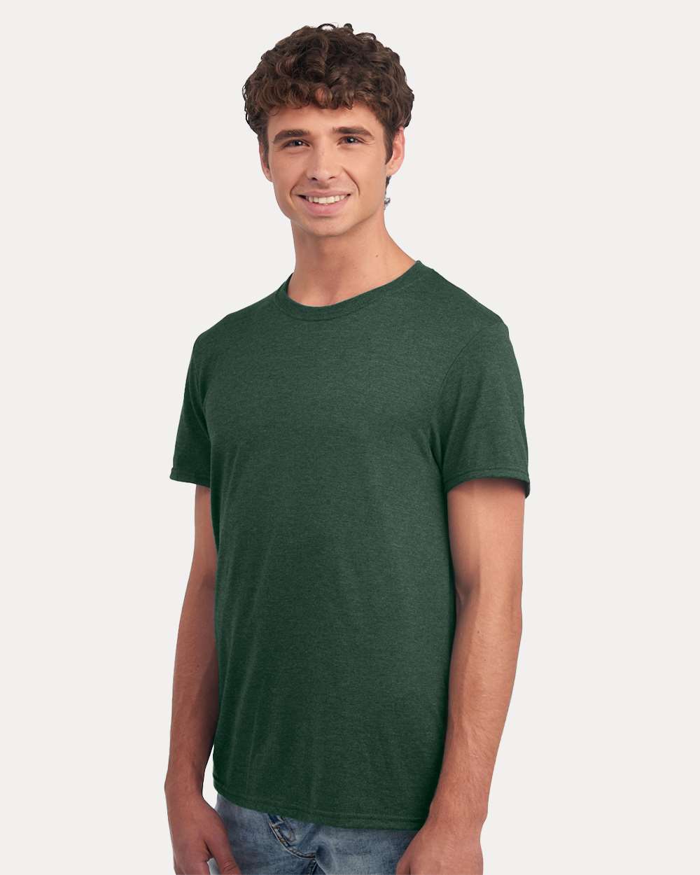 Premium Blend Ring-Spun T-Shirt - OnModelSide - B52035133 - Forest Green Heather