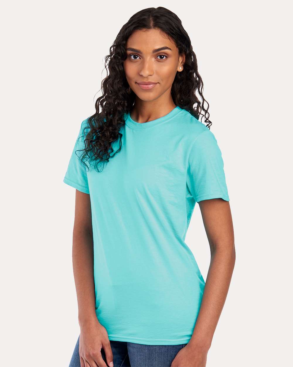Premium Blend Ring-Spun T-Shirt - OnModelSide - B52035293 - Scuba Blue
