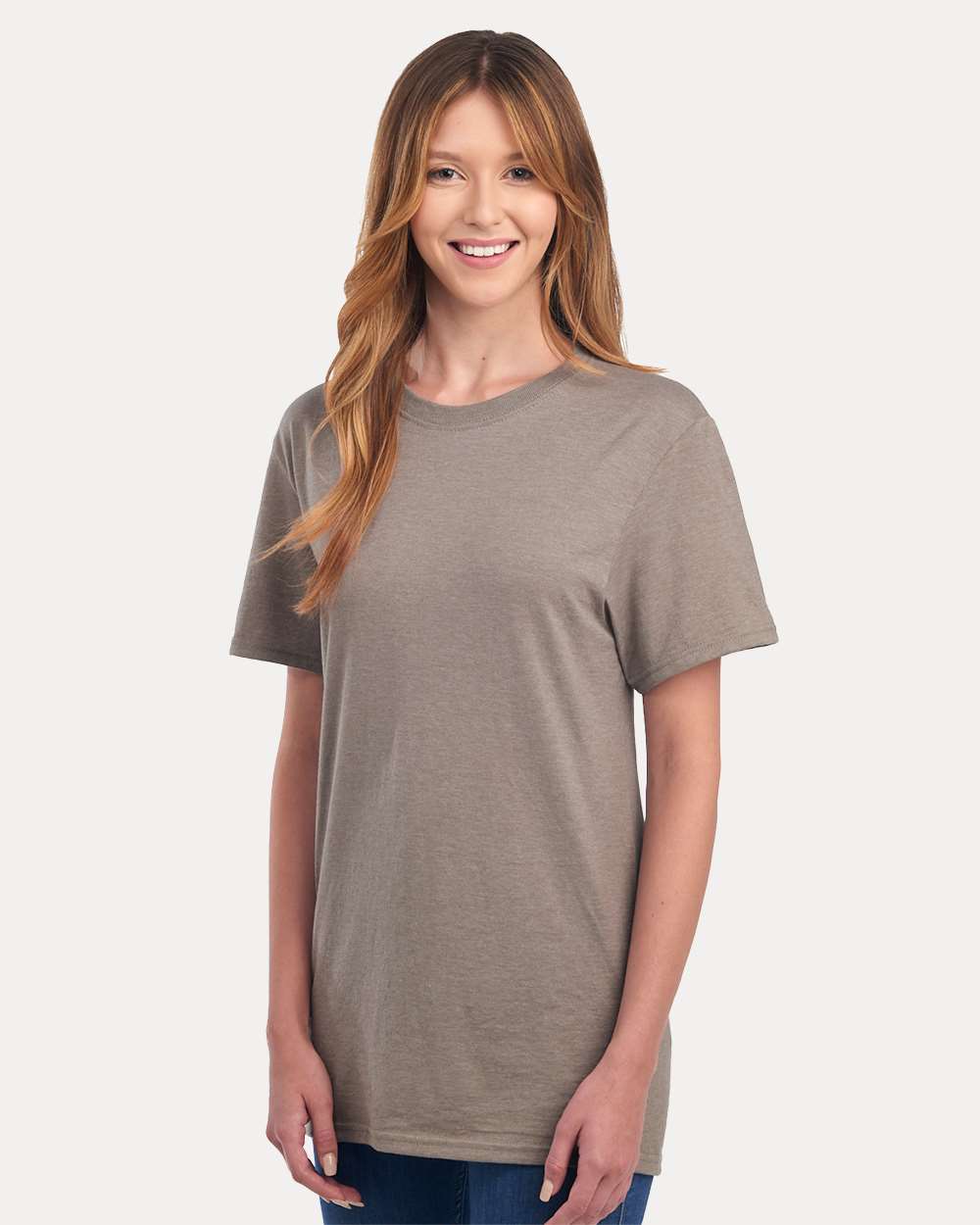 Premium Blend Ring-Spun T-Shirt - OnModelSide - B52035773 - Taupe Heather