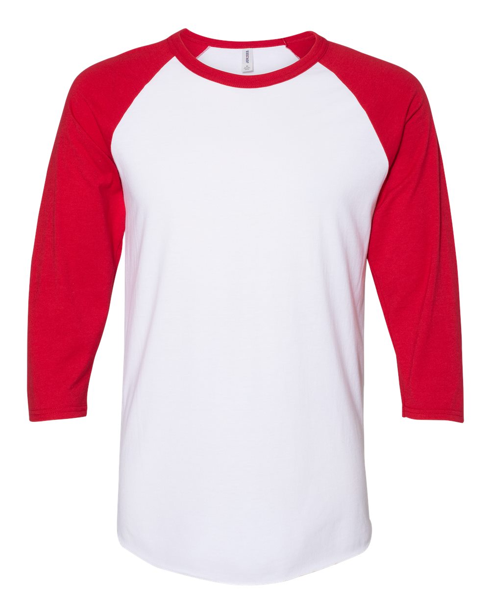 Premium Blend Ringspun Three-Quarter Sleeve Raglan Baseball T-Shirt - Front - B52235703 - White/ True Red