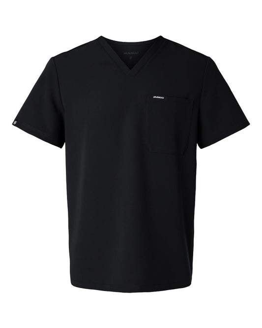 Men's Holmes Everyday 1-Pocket Scrub V-Neck Top - Front - B00045502 - Black