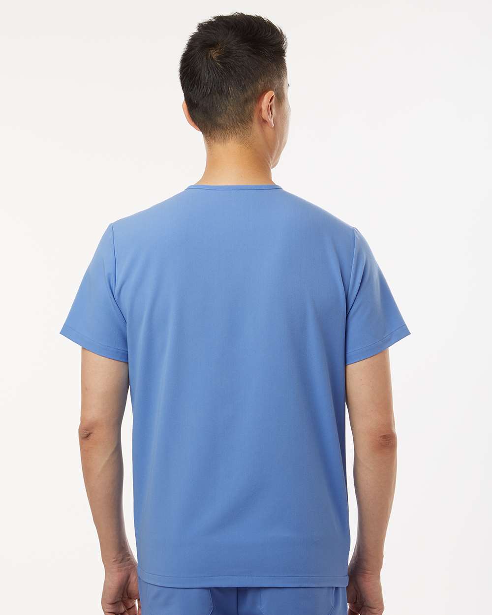 Men's Holmes Everyday 1-Pocket Scrub V-Neck Top - OnModelBack - B00045252 - Ceil Blue