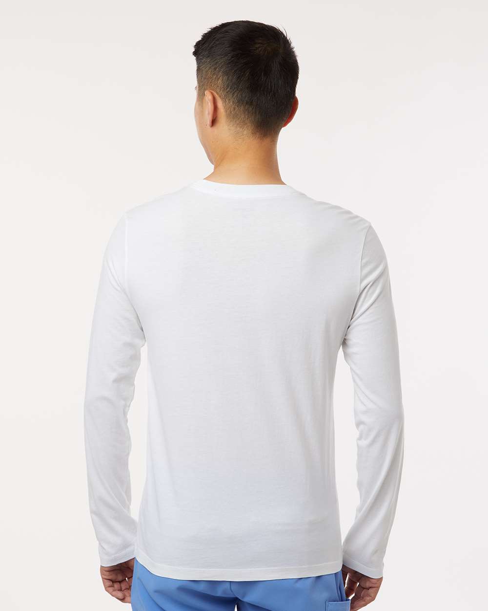 Men's RegenX Cotton Underscrub Long Sleeve T-Shirt - OnModelBack - B00445002 - White