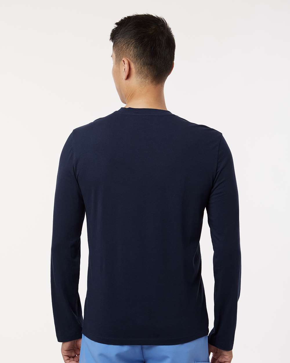Men's RegenX Cotton Underscrub Long Sleeve T-Shirt - OnModelBack - B00445652 - Midnight Navy