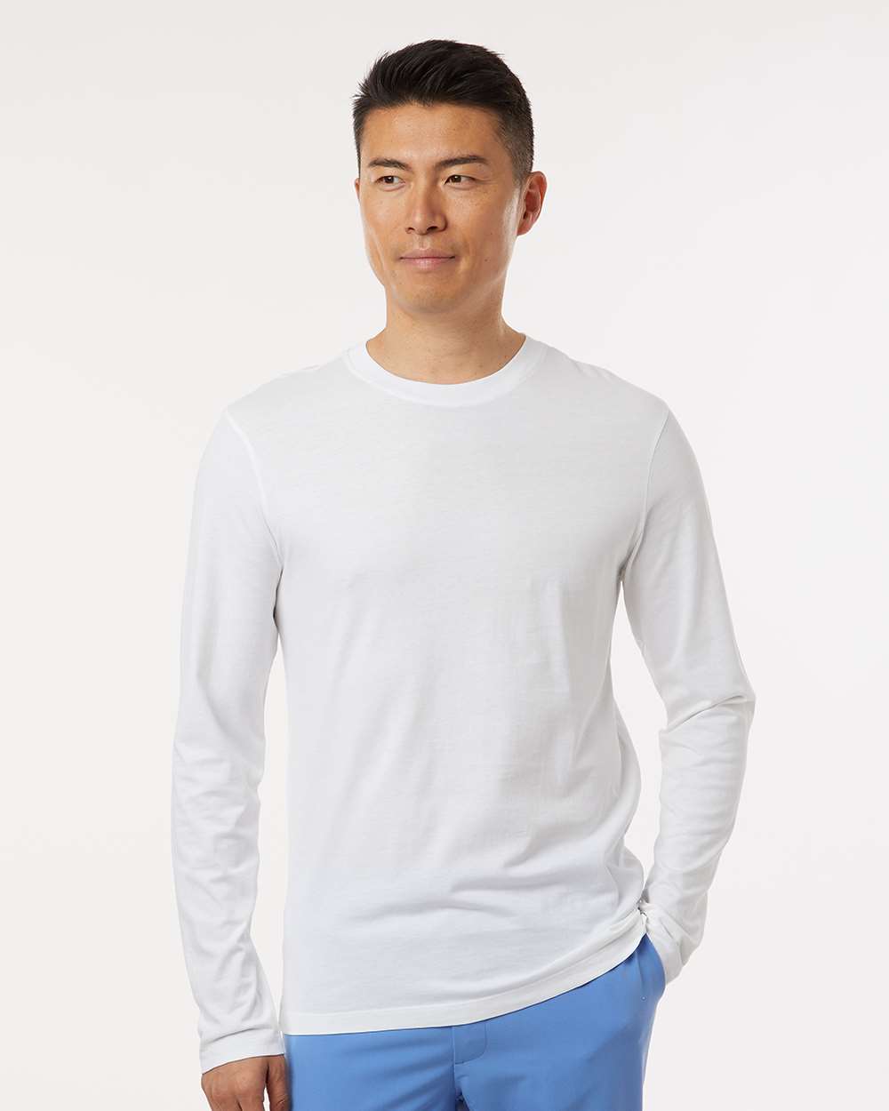 Men's RegenX Cotton Underscrub Long Sleeve T-Shirt - OnModelFront - B00445002 - White