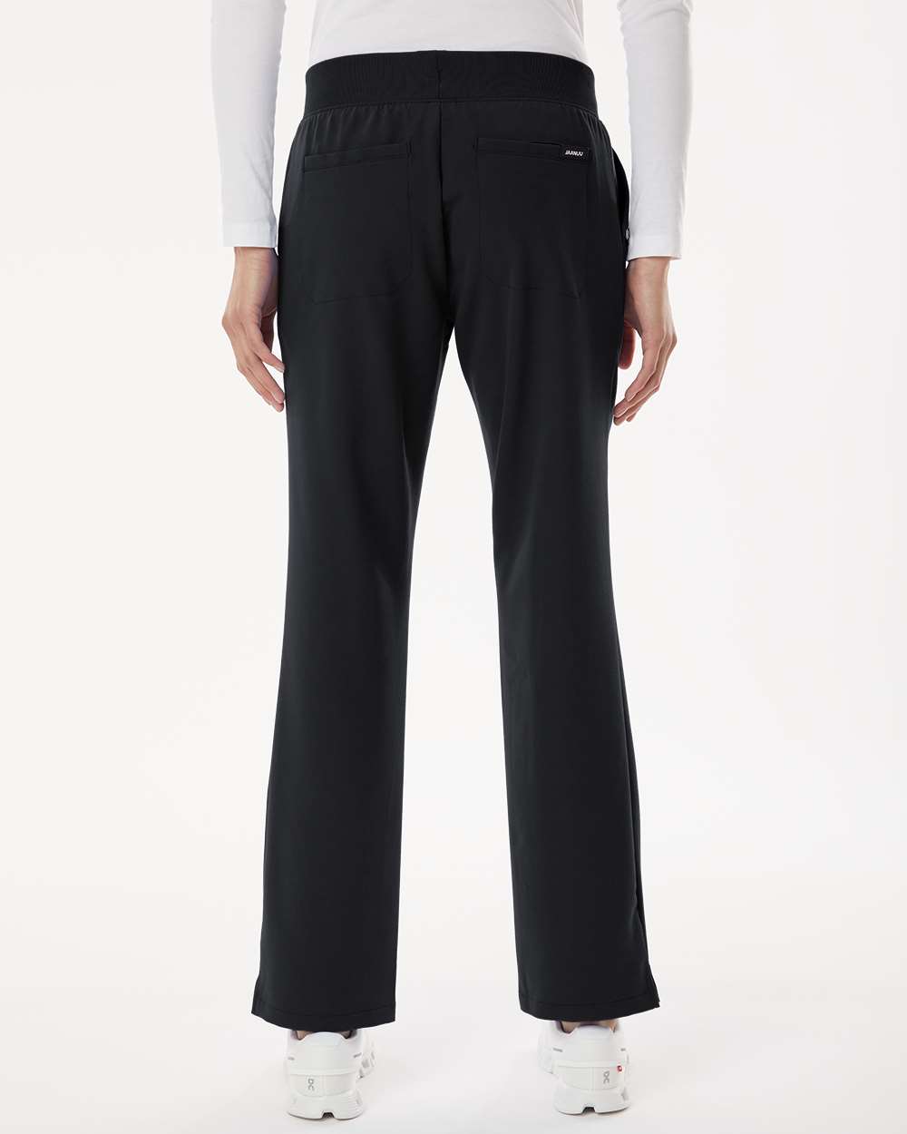 Women's Xenos Essential Knit-Waist Scrub Pants - OnModelBack - B00845501 - Black