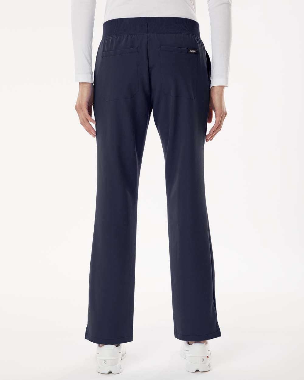 Women's Xenos Essential Knit-Waist Scrub Pants - OnModelBack - B00845651 - Midnight Navy