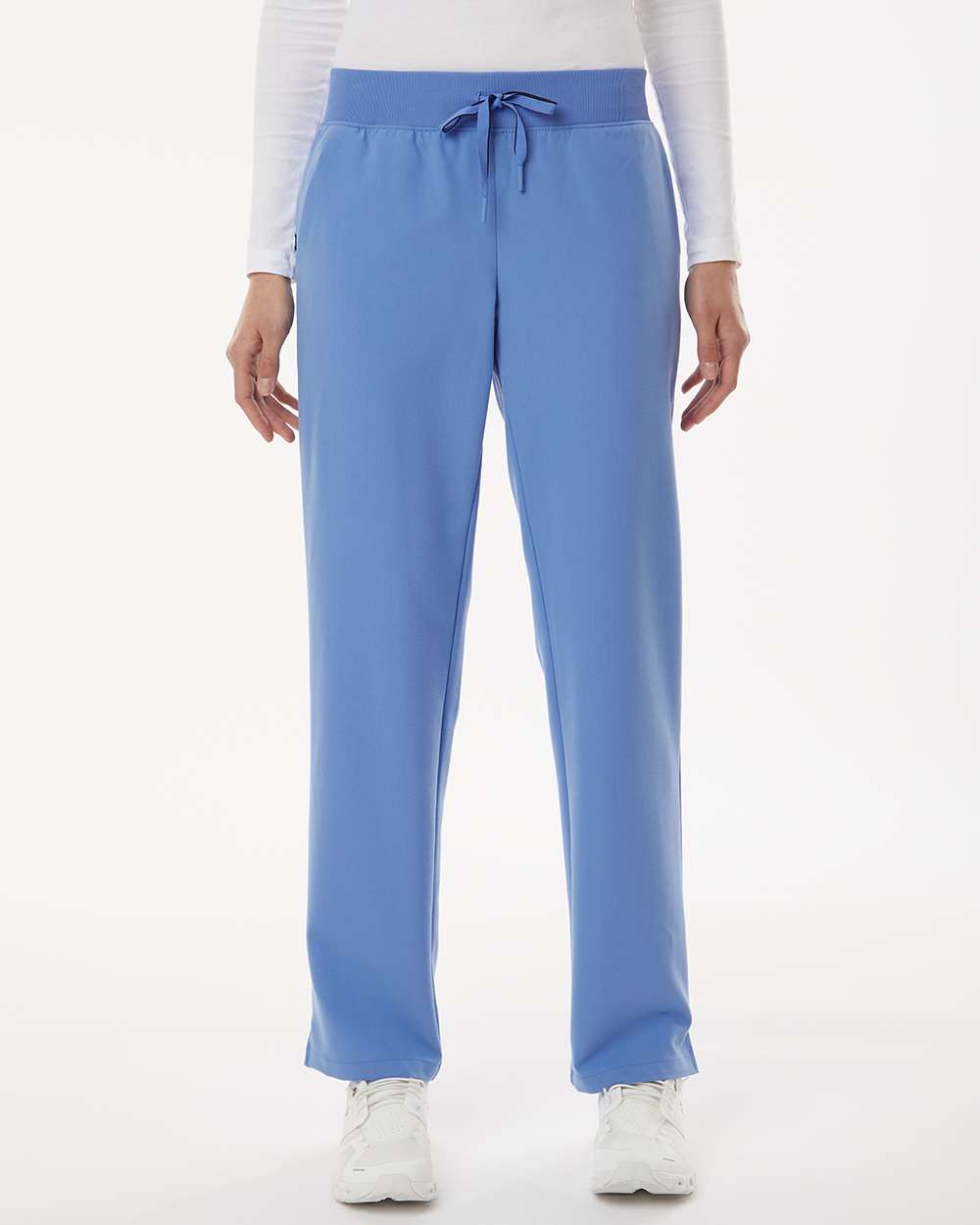 Women's Xenos Essential Knit-Waist Scrub Pants - OnModelFront - B00845251 - Ceil Blue