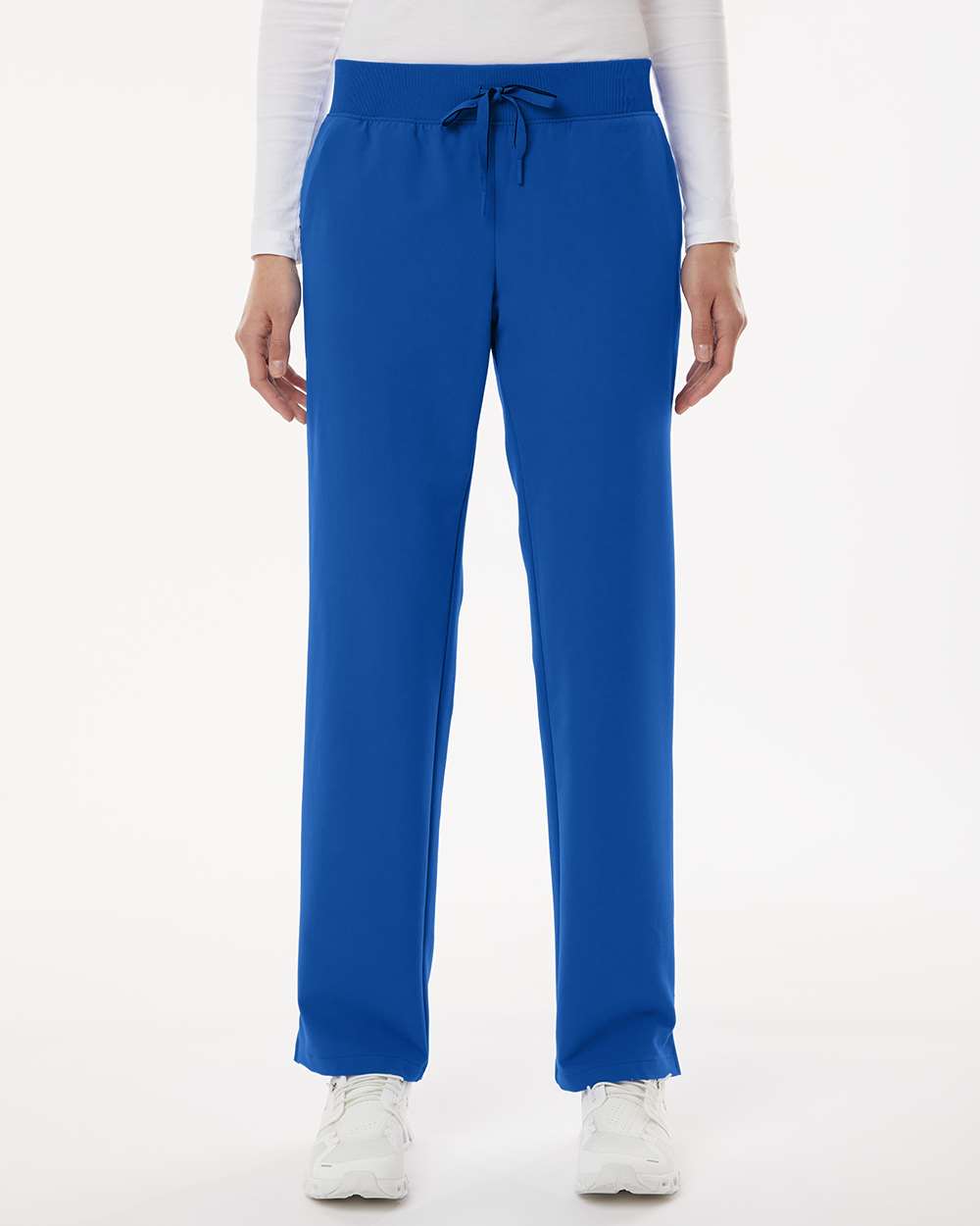 Women's Xenos Essential Knit-Waist Scrub Pants - OnModelFront - B00845751 - Royal Blue